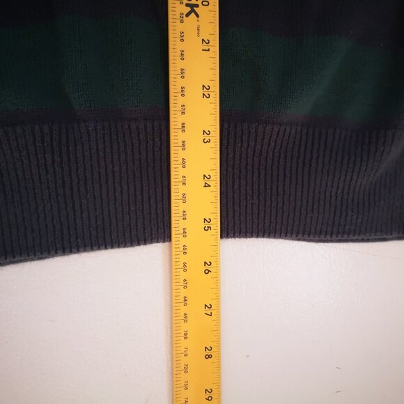 Chaps Men's Size Large 1/4 Zip Loose Fit Navy & Green Long Sleeves Sweater - Picture 9 of 9